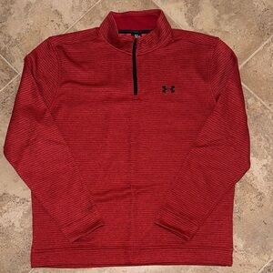 Under Armour Men's Burnt Red Rust Quarter-Zip Jacket Sweatshirt XL Shirt